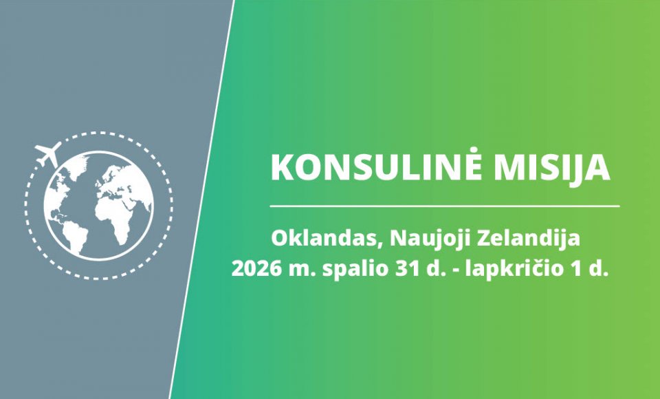 2026 m. spalio 31 d. – lapkričio 1 d. vyks konsulinė misija Oklande, Naujojoje Zelandijoje
